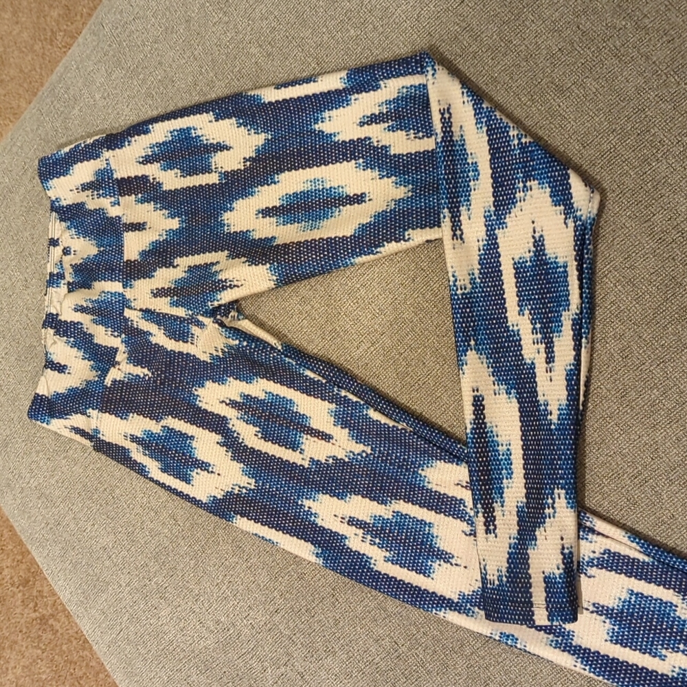 Golf sheep Leggings - Blue and White Medium